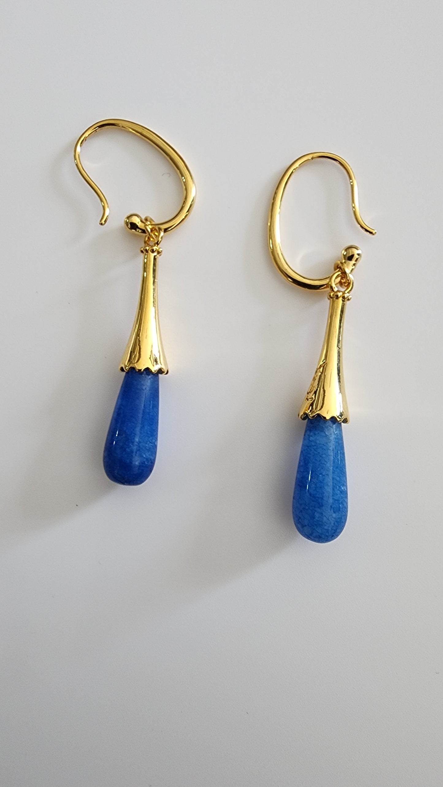 Blue gold earrings